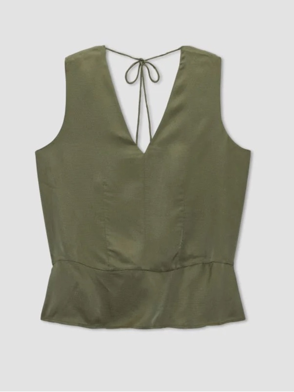 Everlane The Satin Vneck Top XS Kalamata